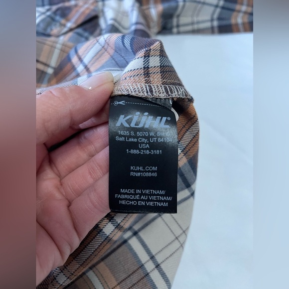 Kuhl | Women’s SZ Small | Brown Plaid Snap Front Flannel Shirt - Picture 8 of 11